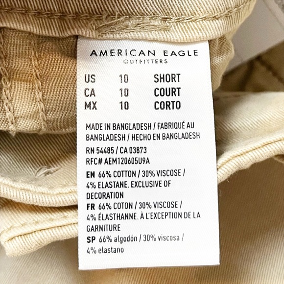 American Eagle NWT Baggy Wide Leg Khaki Pants 10 SHORT trousers high rise waist - Picture 6 of 12